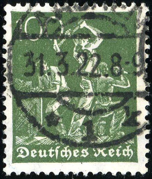 Germany-Weimar 1921 - 1922 Definitives - Occupations 100pf a.jpg