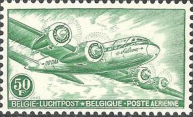 Belgium 1946 - 1954 Airmail Stamps e.jpg