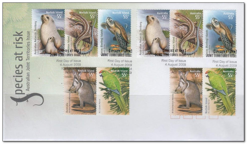 Norfolk Island 2009 Threatend Species 2fdc.jpg