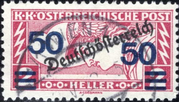 Austria 1921 Express Stamp with blue overprint g-Mi-254-A.jpg