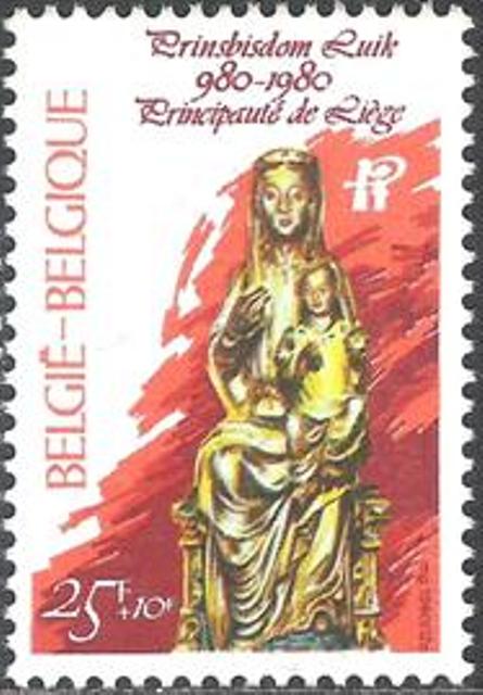 Belgium 1980 Millenary of Liège 25F+10F.jpg