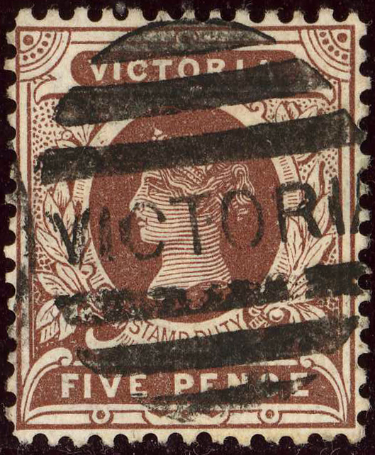 Victoria 1890 Queen Victoria - Inscribed "STAMP DUTY" 5du.jpg