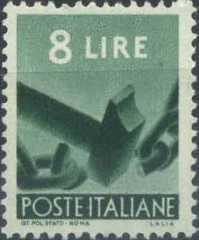 Italy 1945 Definitives - Democracy 8L.jpg