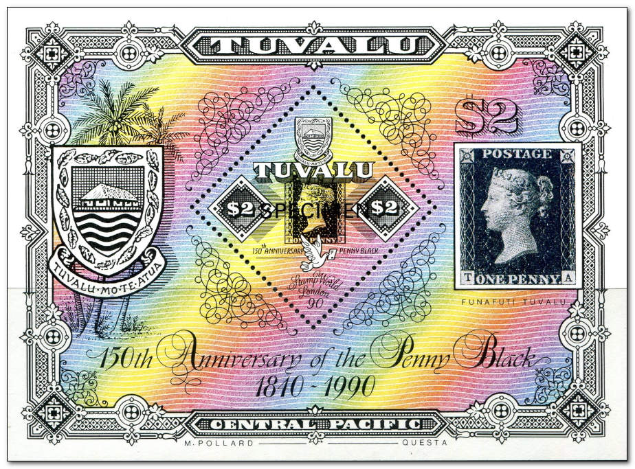 Tuvalu 1990 Stamp World London 90 and Penny Black 150th Anniversary ms.jpg