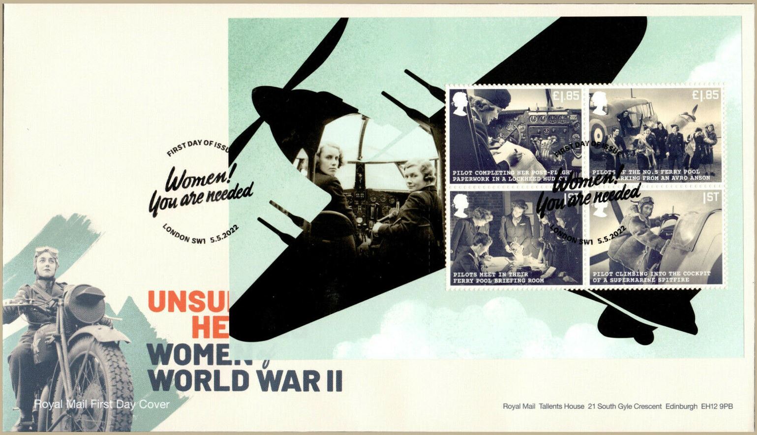 GB 2022 Unsung Heroes - Women of WW2 PBfdc2.jpg