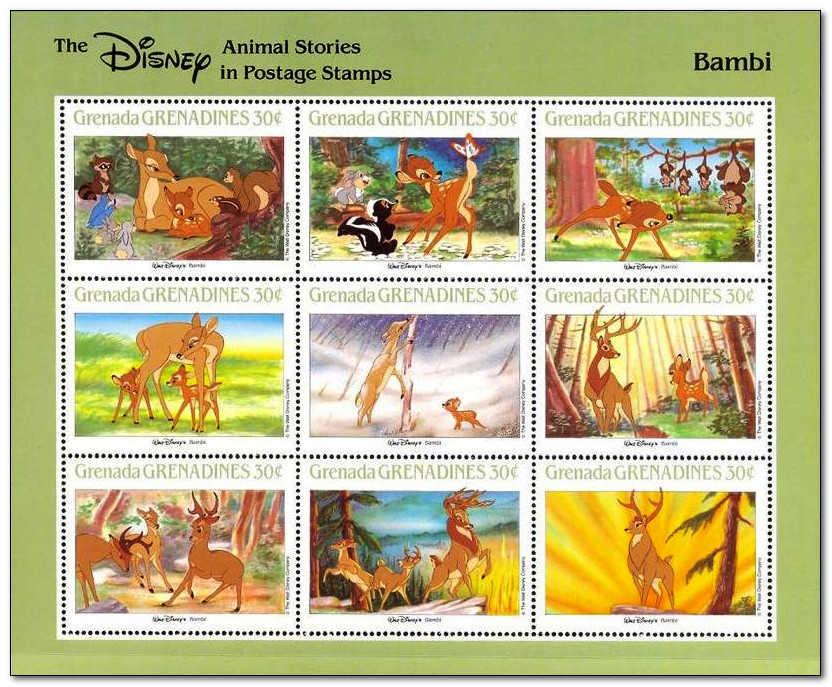 Grenadines of Grenada 1988 Disney Animal Cartoon Films 1slt.jpg