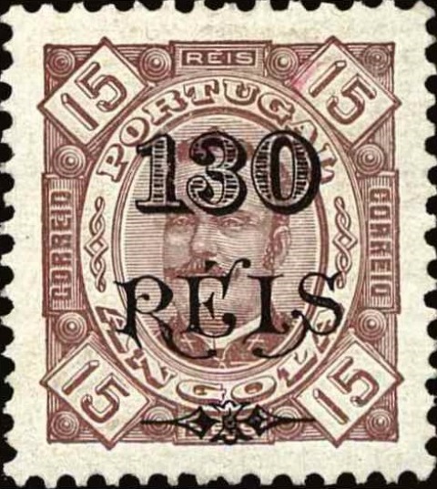Angola 1898 Definitives - Surcharges 130r on 15r.jpg