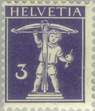 Switzerland 1909 - 1911 Definitives - Wilhelm Tell's Son 3c.jpg