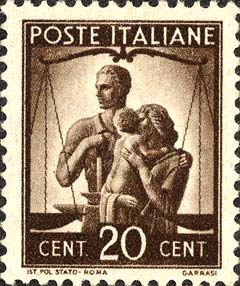 Italy 1945 Definitives - Democracy 20c.jpg