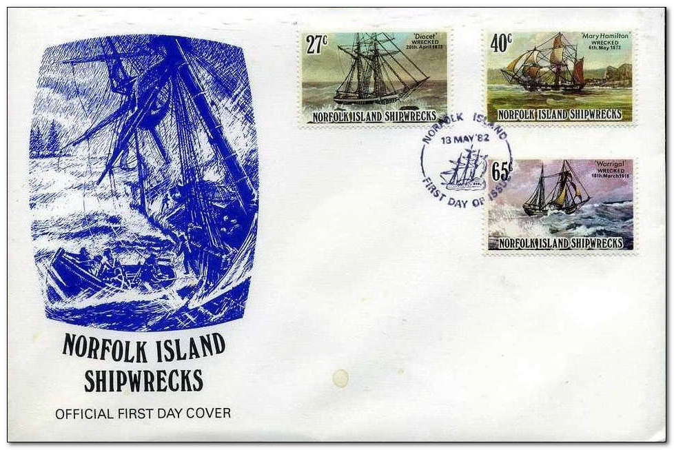 Norfolk Island 1982 Shipwrecks 1fdc.jpg