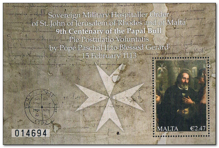 Malta 2013 900th Anniversary of Papal Bull ms.jpg