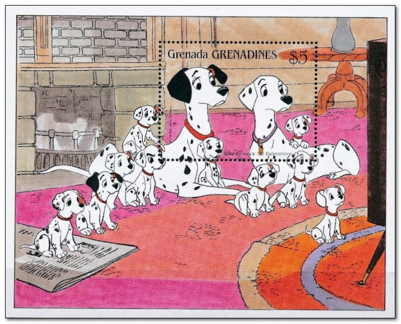 Grenadines of Grenada 1988 Disney Animal Cartoon Films 6ms.jpg