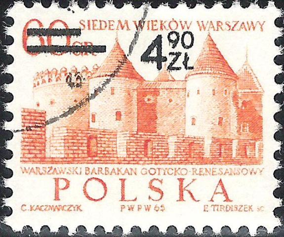 Poland 1972 Warsaw, 700th Anniversary - Surcharges 4Z90 on 60G.jpg