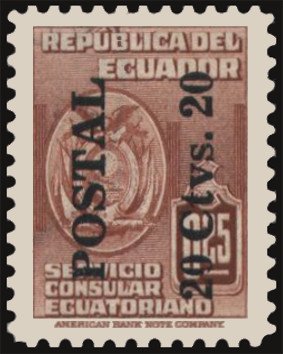 Ecuador 1951 Consular Service Stamps Overprinted for Postal Use c.jpg