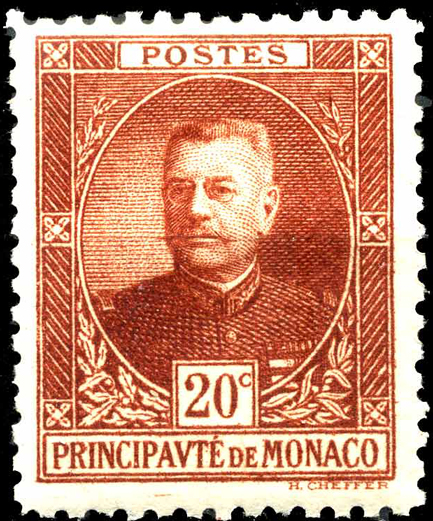 Monaco 1923-24 Definitives - Prince Louis II (series 1) 20.jpg