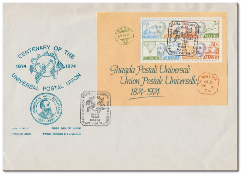 Malta 1974 UPU Centenary fdc.jpg