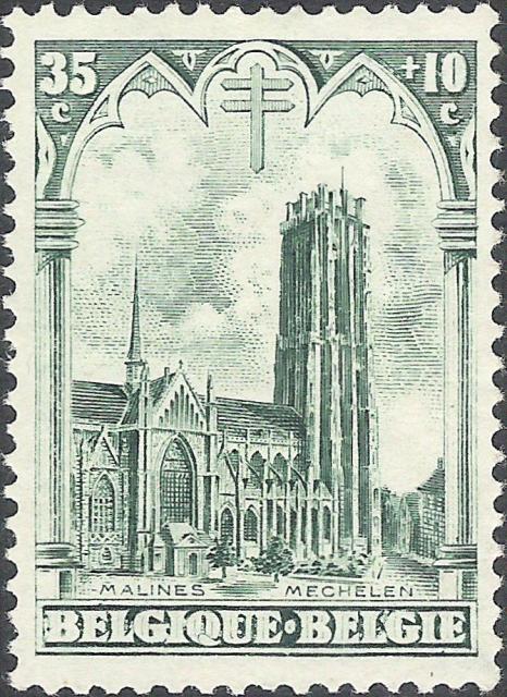 Belgium 1928 Anti Tuberculosis - Cathedrals 35c+10c.jpg