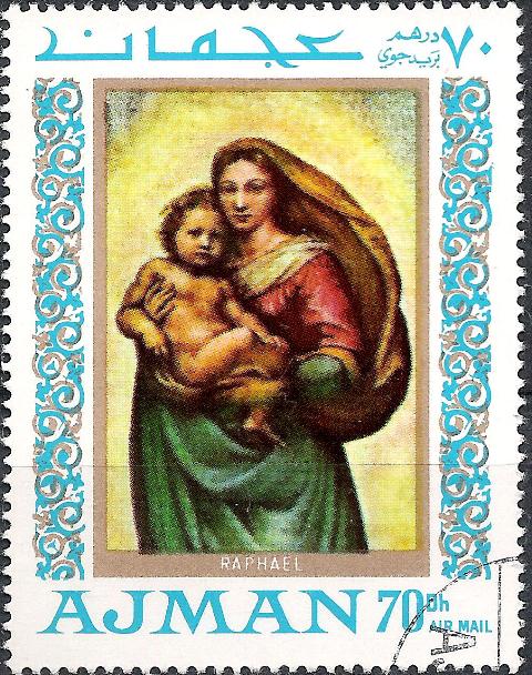 Ajman 1968 Airmail - Madonna Paintings 70d.jpg