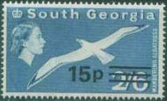 South Georgia 1971 Fauna - Issues of 1963 Surcharged 15p on 2s6.jpg