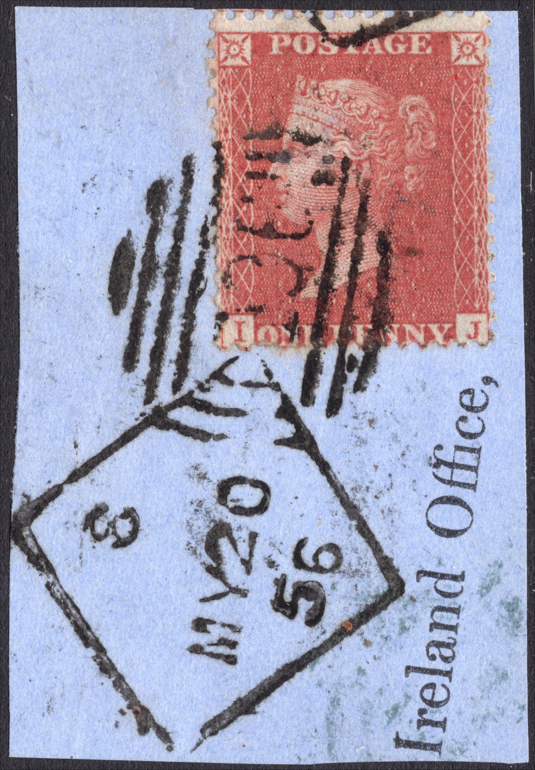 GB 1d Red Die II Plate 30 IJON Dublin Piece.jpg