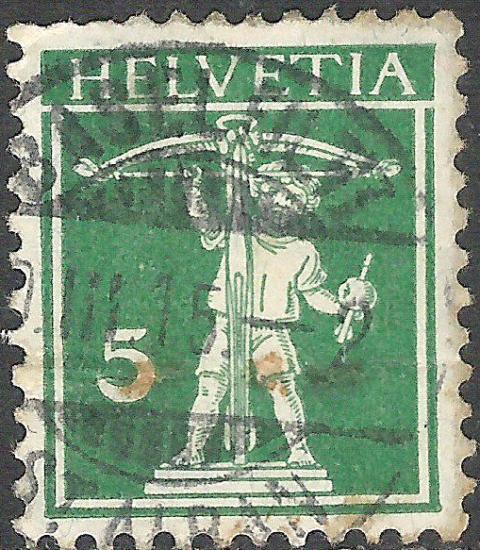 Switzerland 1909 - 1911 Definitives - Wilhelm Tell's Son 5cA.jpg