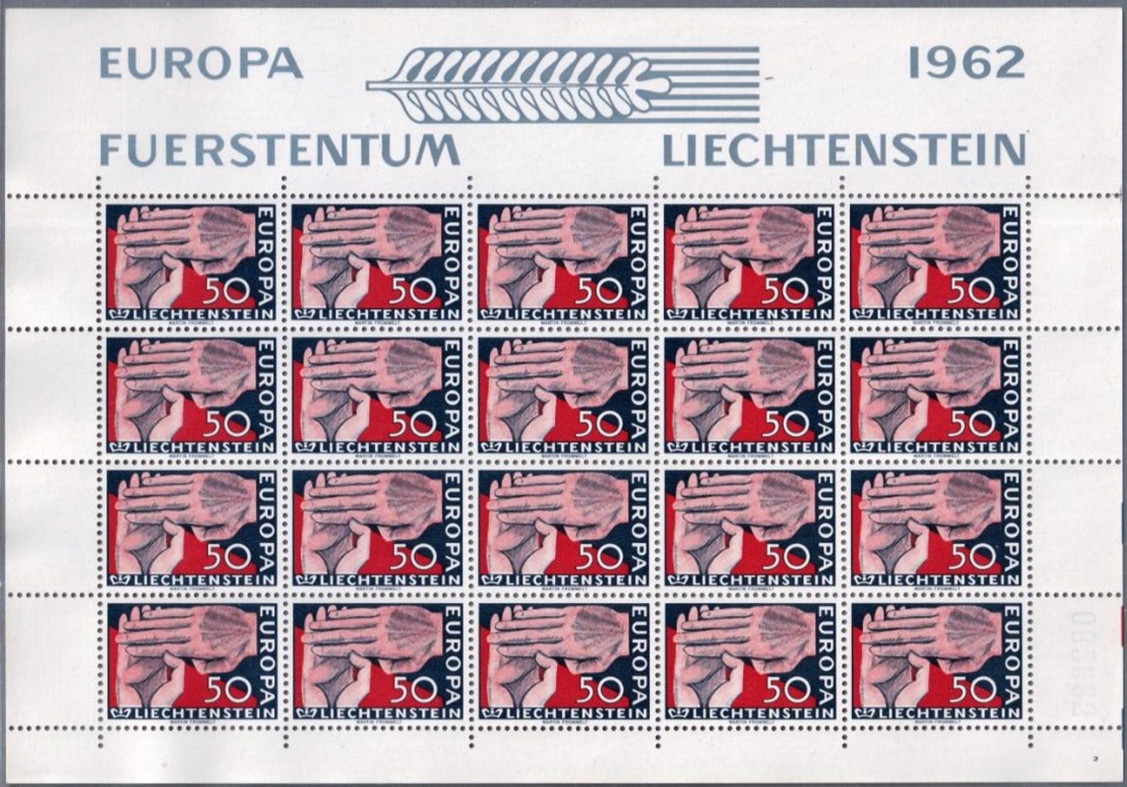 Liechtenstein 1962 Europa Sheet.jpg