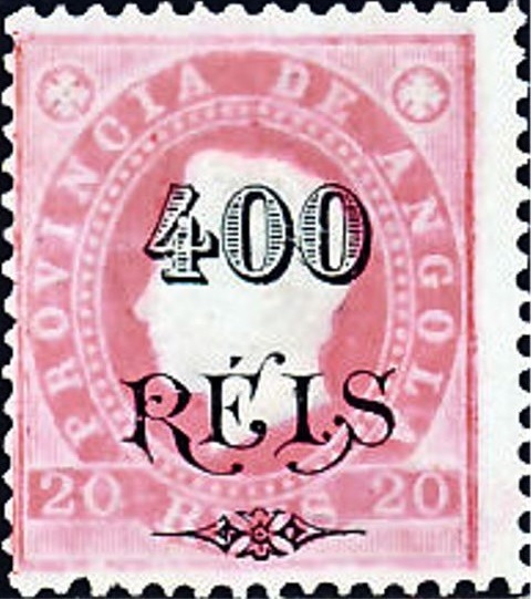 Angola 1898 Definitives - Surcharges 400r on 20r.jpg