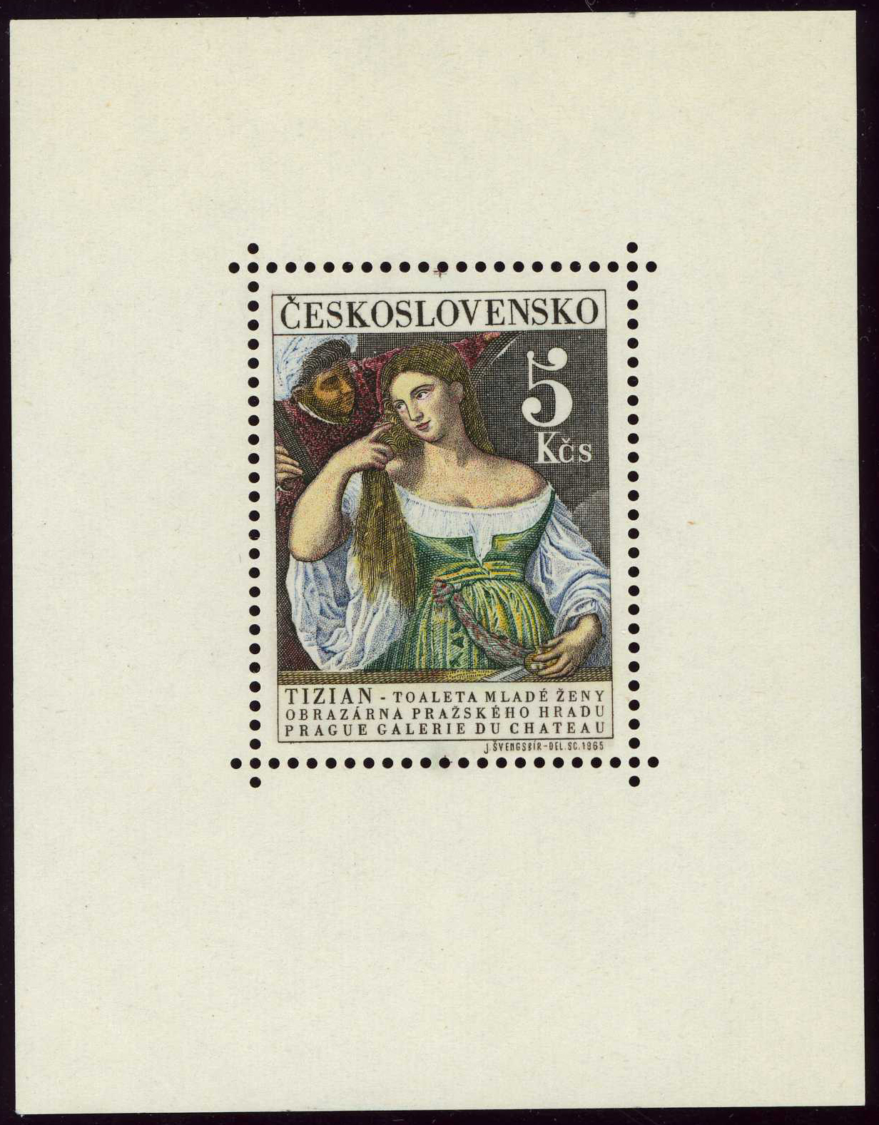 Czechoslovakia 1965 Titian painting at Castle 5 Kc MS.jpg