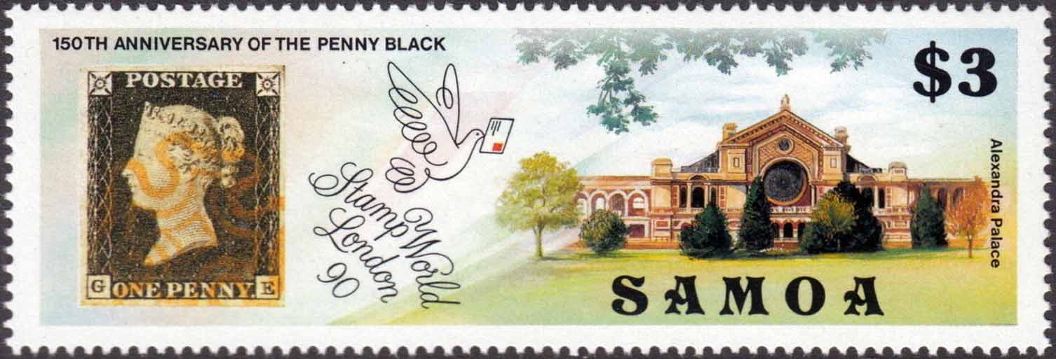 Samoa 1990 Great Britain No. 1 and Alexandra Palace a.jpg