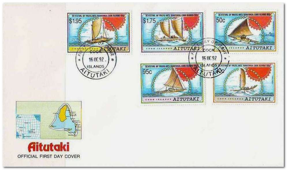 Aitutaki 1992 Festival of Pacific Arts - Canoes fdc.jpg