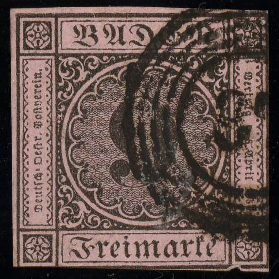 Baden 1851 Definitives 9k ub.jpg