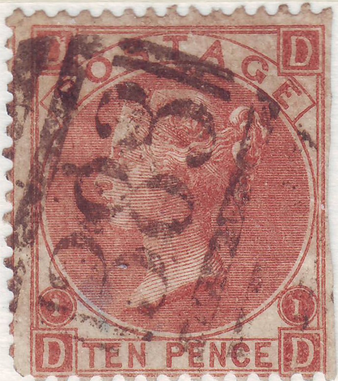 1867 10d Red-brown Plate 1 Large White Corner Letters DD.jpg