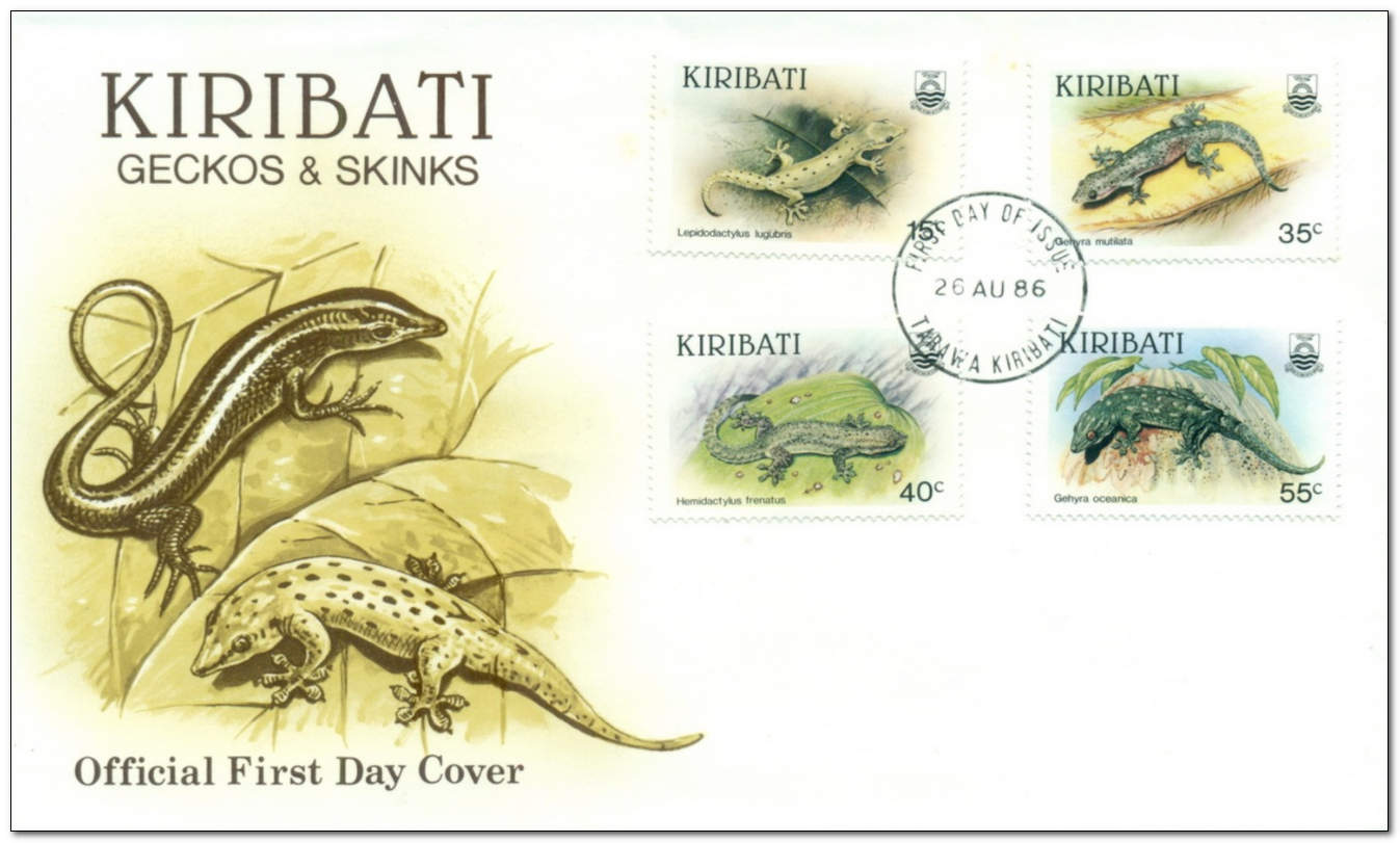 Kiribati 1986 Geckos fdc.jpg