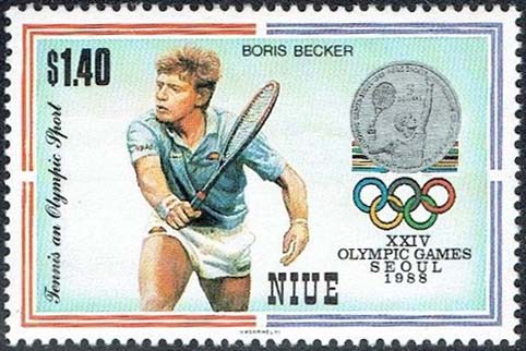Niue 1988 Summer Olympic Games Seoul, Boris Becker c.jpg