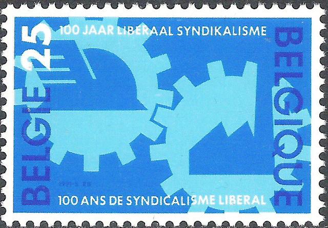 Belgium 1991 Liberal Trade Union, Centenary 25F.jpg