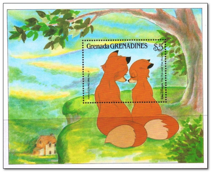 Grenadines of Grenada 1988 Disney Animal Cartoon Films 5ms.jpg