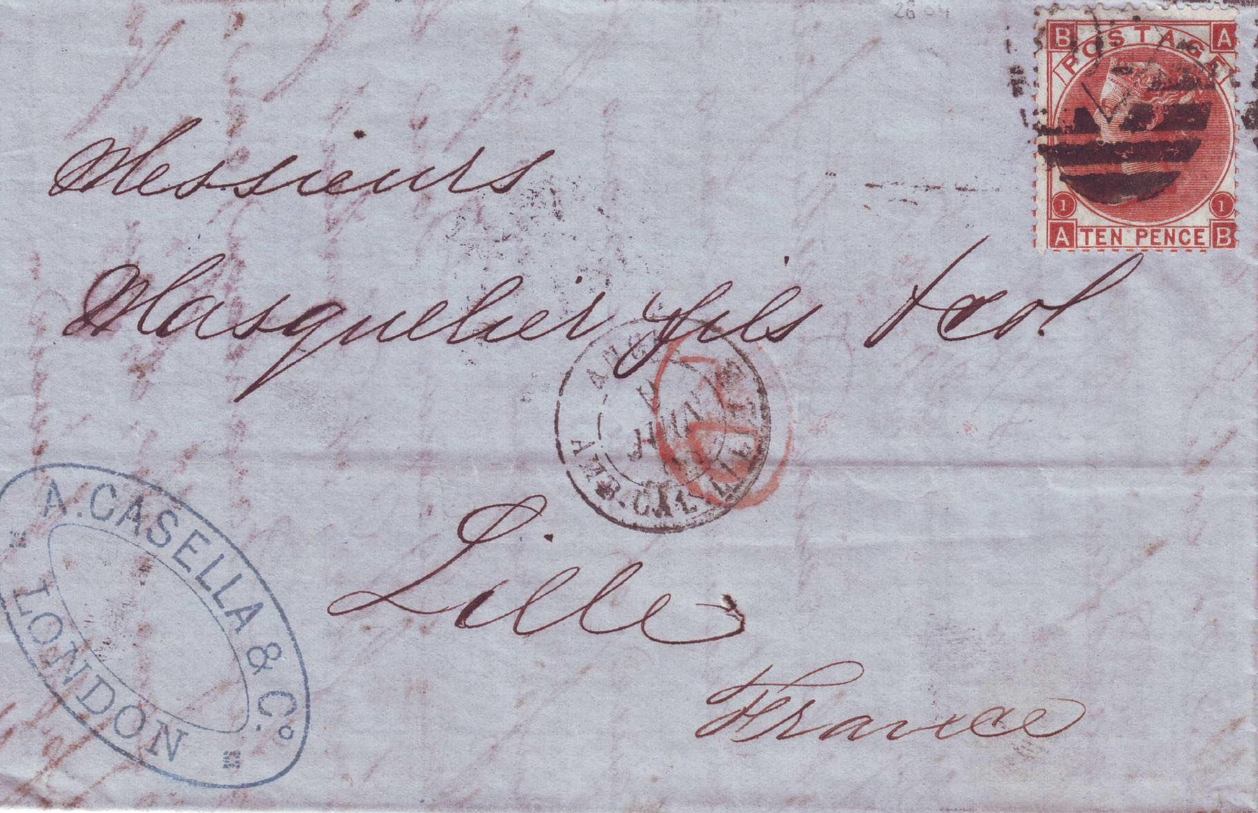 1867 10d Red-brown Plate 1 Large White Corner Letters AB.jpg