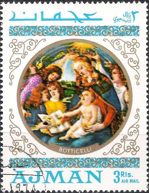 Ajman 1968 Airmail - Madonna Paintings 3R.jpg