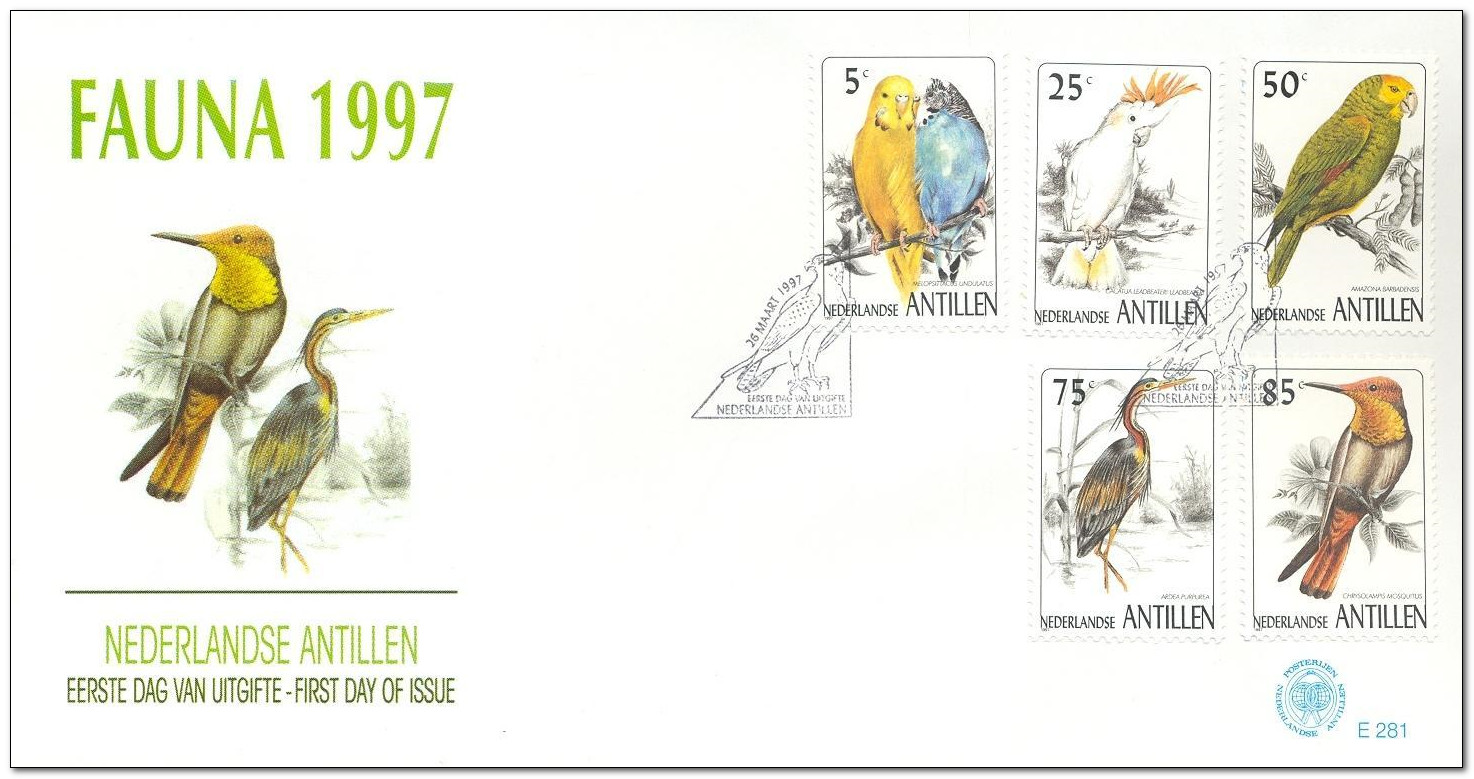Netherlands Antilles 1997 Birds fdc.jpg