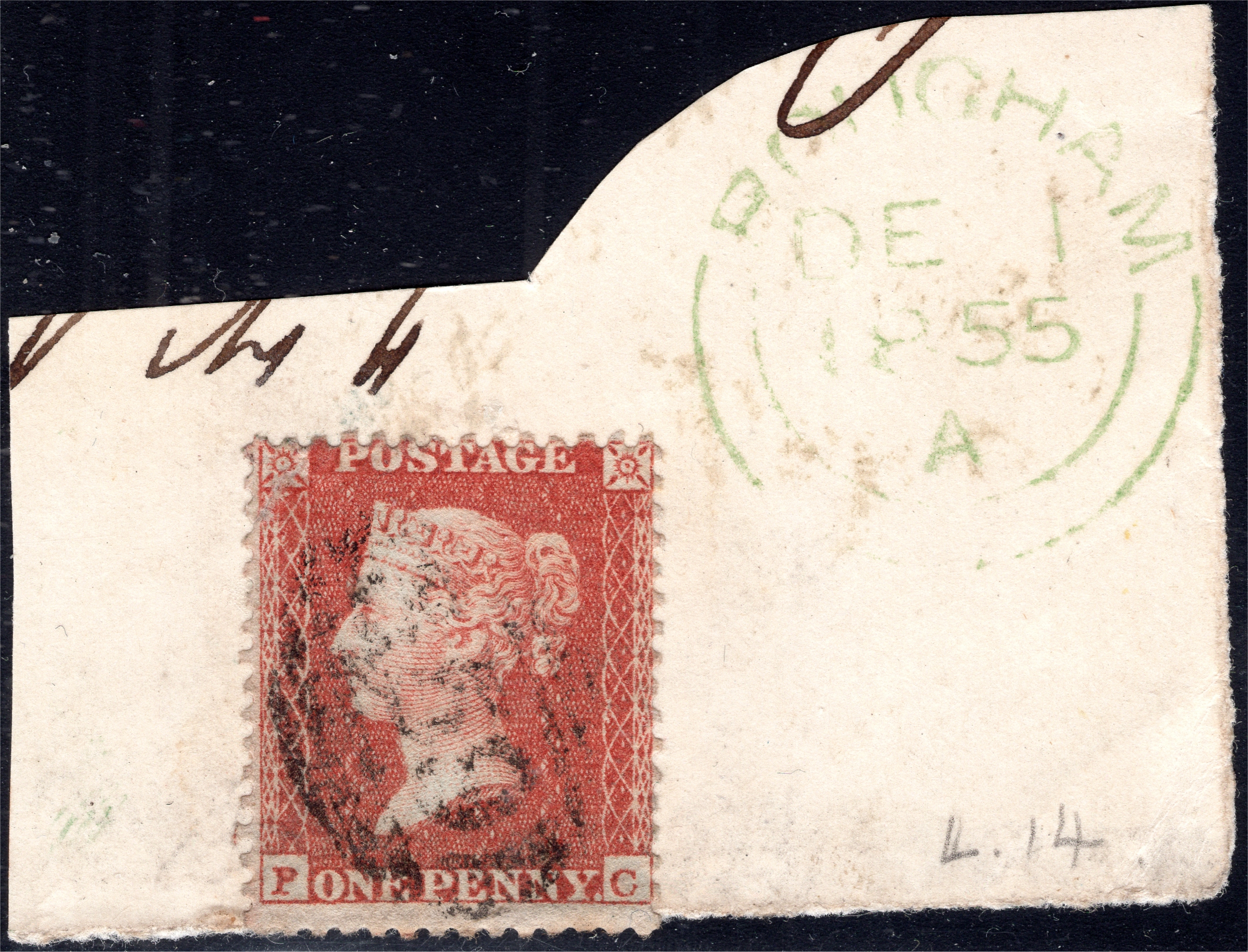 GB 1d Red Die II Plate 4 PC piece.jpg