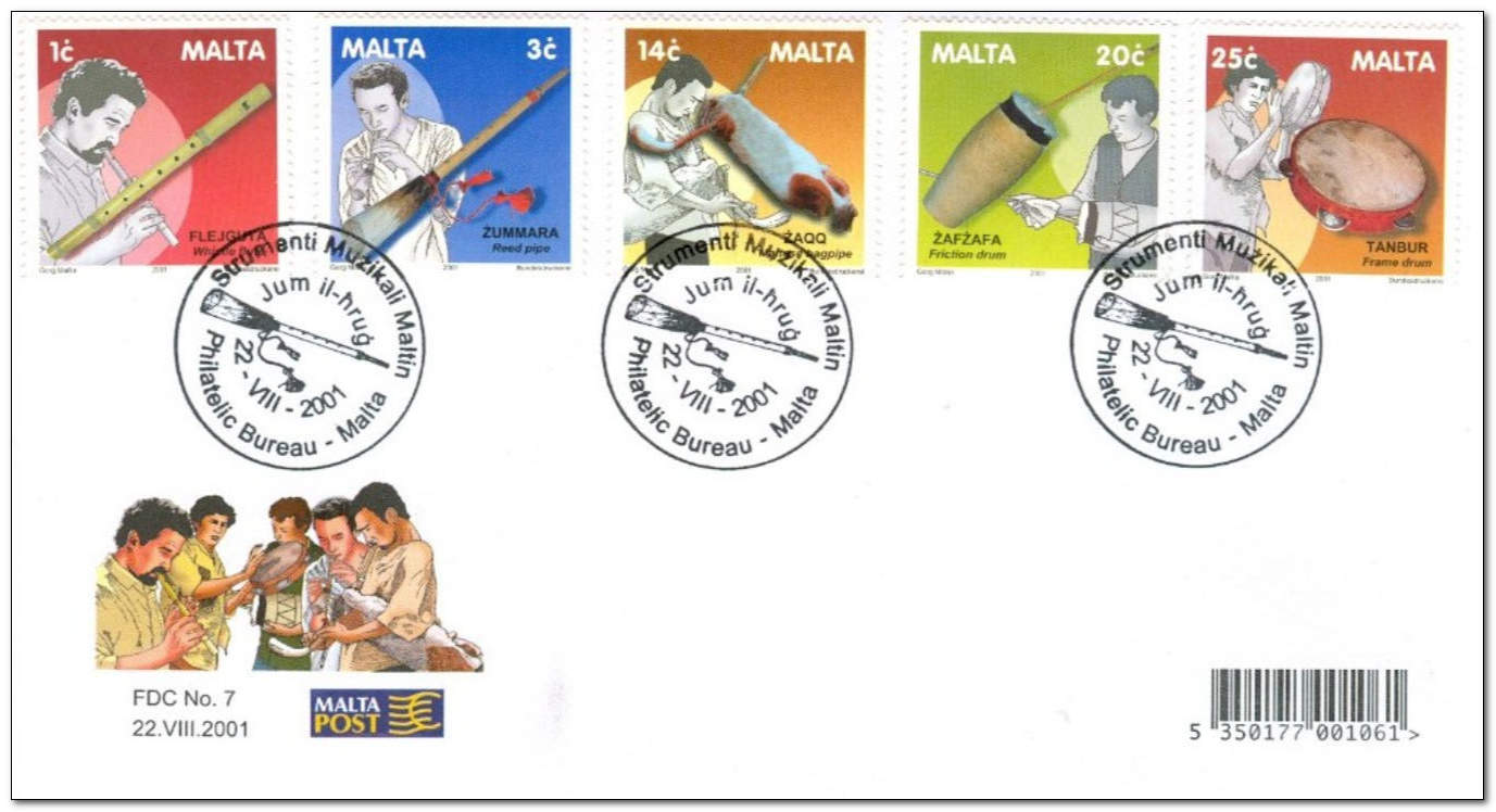 Malta 2001 Traditional Musical Instruments fdc.jpg