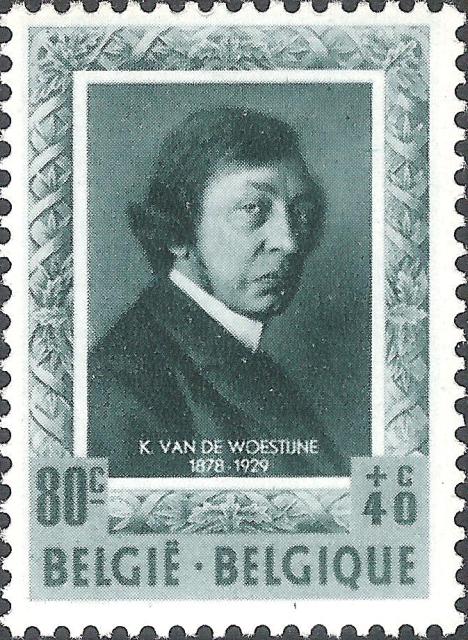Belgium 1952 Culture Fund - Belgian Writers 80c+40c.jpg