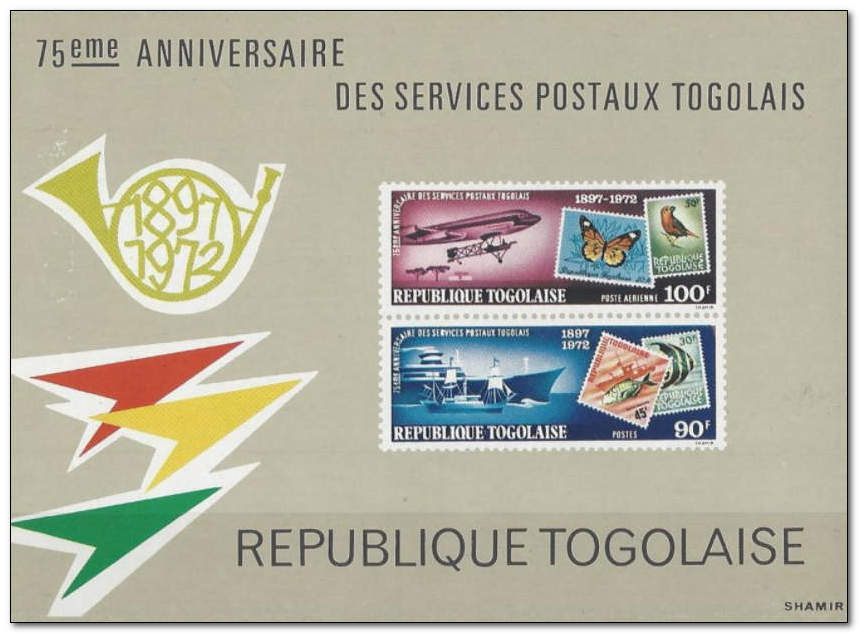 Togo 1973 75th Anniversary of Togolese Postal Services ms.jpg