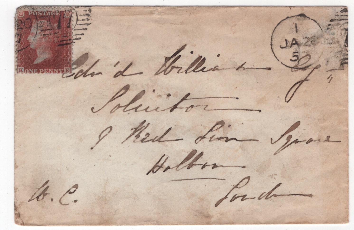 GB 1d Red Die II Plate 43 KE Front.jpg
