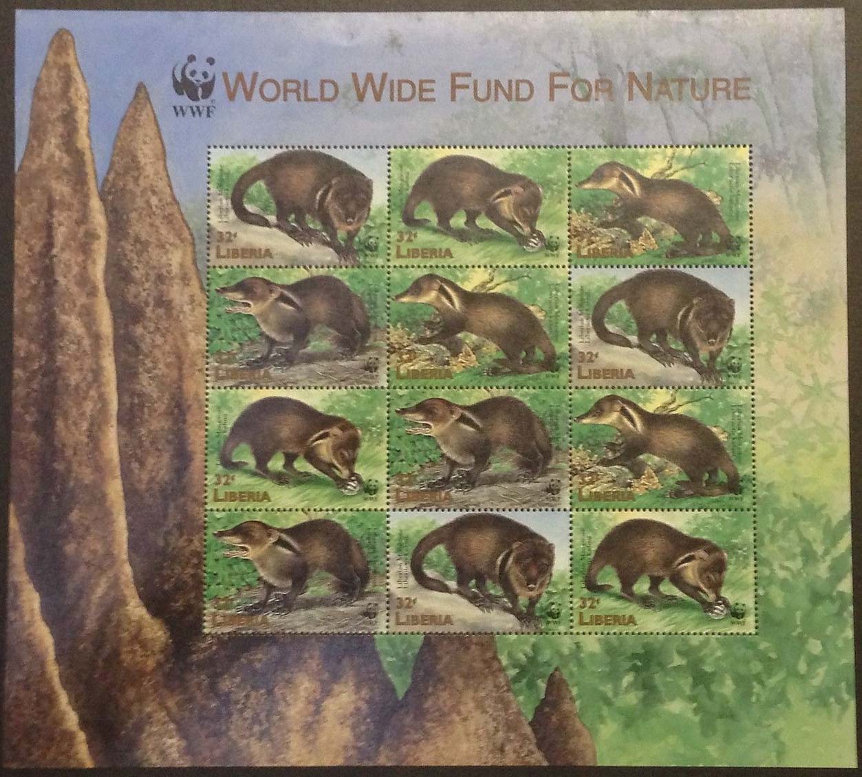 Liberia 1998 Liberian Mongoose World Wildlife Fund WWF f.jpg