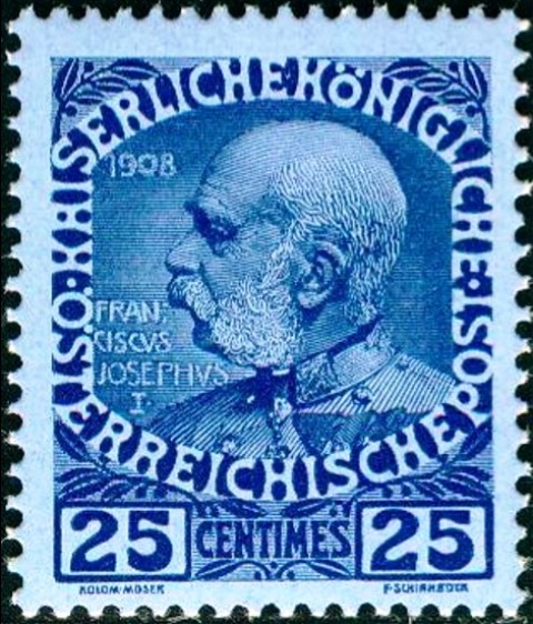 Austro-Hungarian Post Offices in Crete 1908 Definitives - Francis Joseph I 25c.jpg