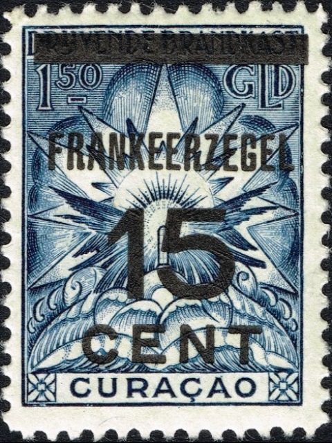 Curaçao 1927 Netherlands Insurance Stamps - Surcharge 15c on 1G50.jpg