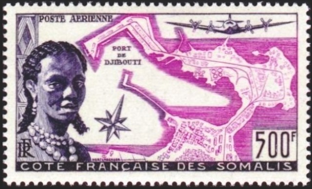 French Somali Coast 1956 Djibouti Aerial Map of Djibouti 500f.jpg