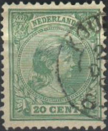 Netherlands 1891 - 1896 Definitives - Queen Wilhelmina - Long Hair 20c.jpg
