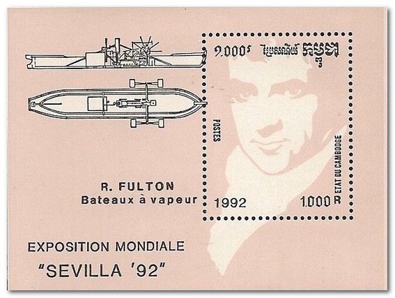 Cambodia 1992 Expo '92 - World's Fair, Seville - Inventors ms.jpg
